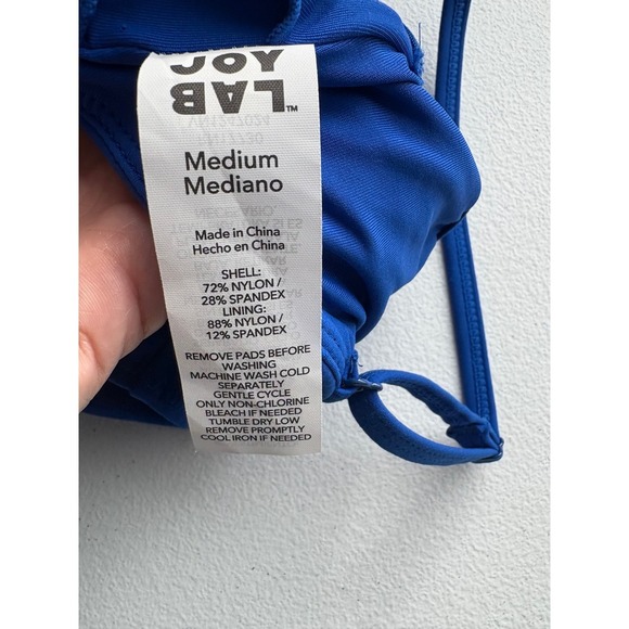 JoyLab Longline Bra Blue Convertible Strap Moisture Wicking Top - Size M - Picture 6 of 7